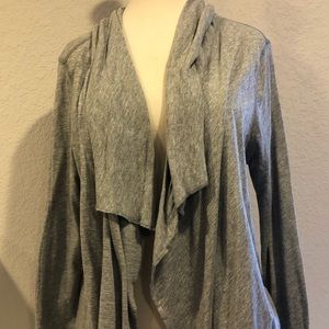 North Face Heather Gray Jersey Open Front Cardigan
